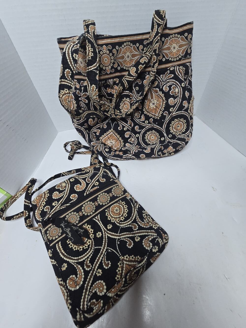 Vera Bradley CAFFE LATTE Morgan shoulder bag And Mini Hipster crossbody Retired